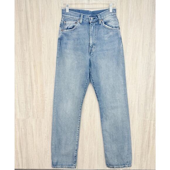Levi's 701 Jeans Womens 26 Selvedge Big Hidden Rivets Light Wash Denim - Picture 1 of 16
